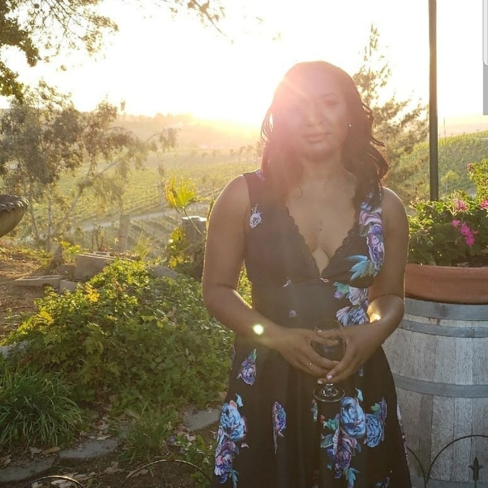 Bebe Floral fit and flare dress